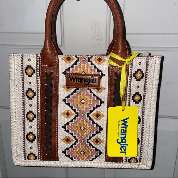 SOUTHWESTERN PRINT CROSS BODY CANVAS MINI TOTE - Picture 1 of 4